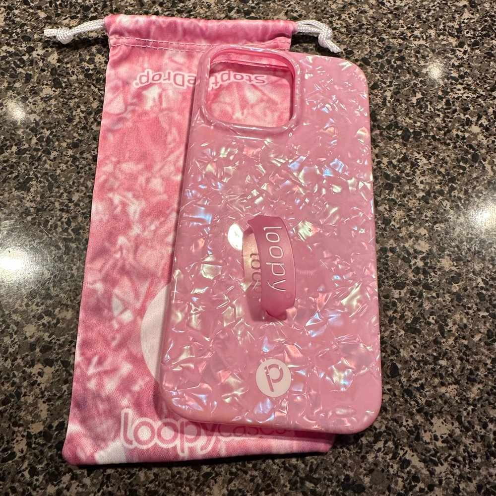 Loopy case- Pink Opal Shell iPhone 14 Pro Max